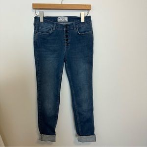 Free People Button Fly Rolled Cuff Jeans